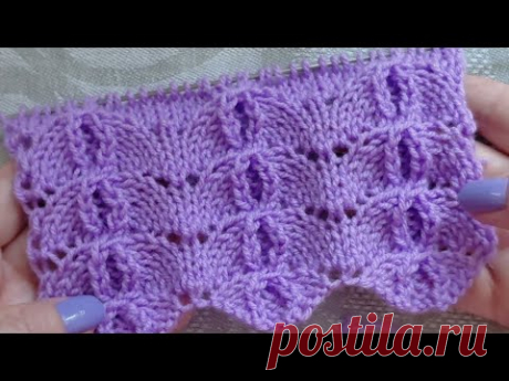 Красивый 👍объёмный узор спицами для туники, маечки, кофточки, кардигана.
