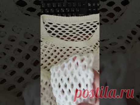 Джемпер крючком #crochet #узорсетка #вязание