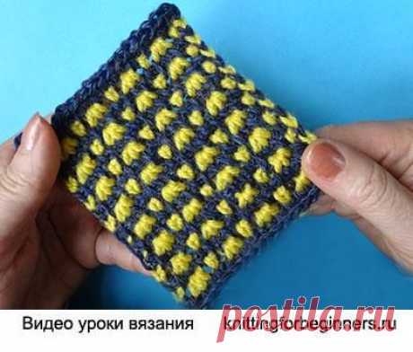 Тунисское вязание - Двухцветный узор