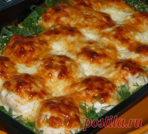 Куриные шарики в сливочно - чесночном соусе