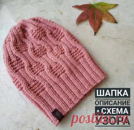 Детская шапочка с интересным узором Спасибо автору @olgaknitstyleОбязательно заходите к автору, у неё ещё много интересного.Далее текст автора.Размер: 48-50Высота: 20 см или больше для желаемой посадки• Резинка 2*2, спицы 3• Основное полотно, спицы 4• Пряжа: BBB New Master, 125 м/50 гр, чуть больше мотка.• Набрать 96...