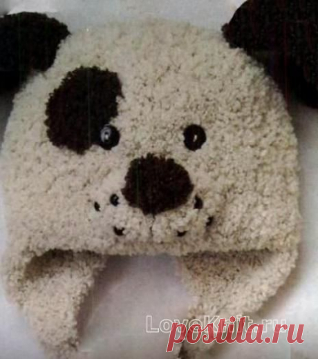 Детская шапочка в виде собачки и шарфик схема спицами » Люблю вязать