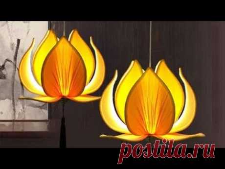 Diy hanging lamp | Diy hanging lotus lamp | Diy room decorations ideas