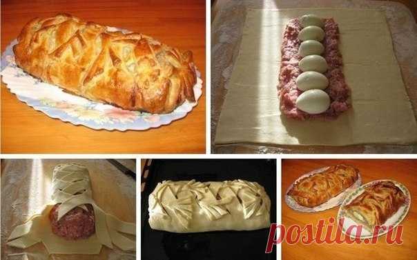 Мясной рулет в тесте по-домашнему | Школа шеф-повара