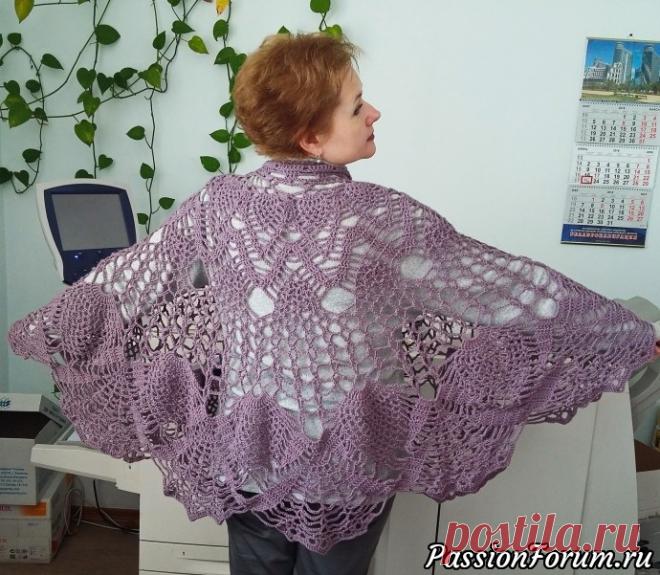 Ажурная шаль-пелерина крючком - запись пользователя акваМарин (Марина) в сообществе Вязание крючком в категории Вязаные крючком аксессуары