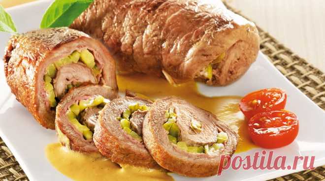 Мясные рулетики - 10 рецептов, свиные, с начинкой, фото пошагово