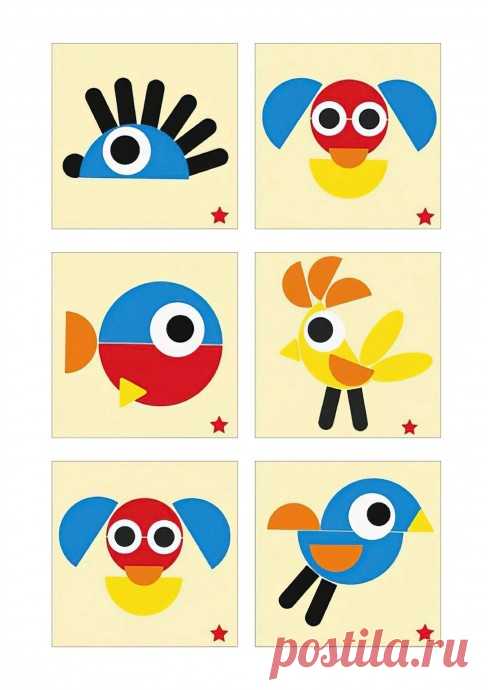 ​Аппликации из геометрических фигур Аппликации из геометрических фигурЭто первые шаги в увлекательную науку геометрию.