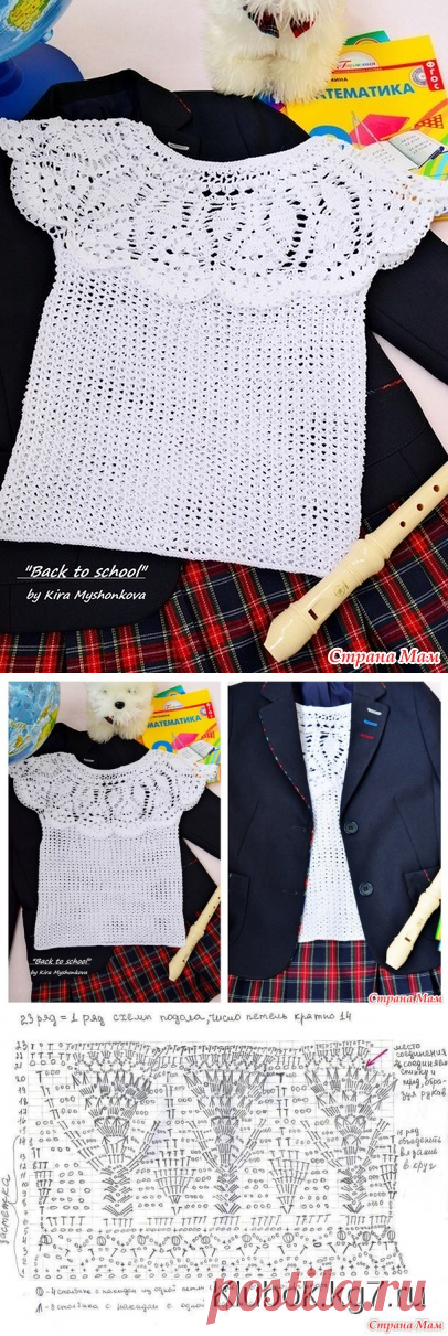 Кофточка для школьницы "Back to school" - Вязание - Страна Мам