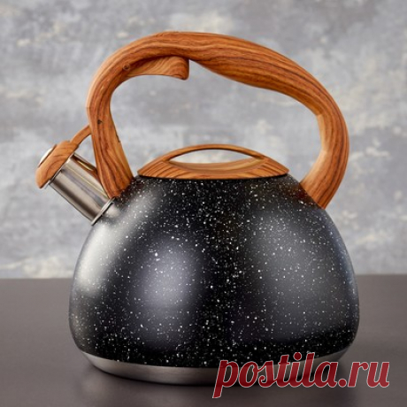 Чайник со свистком 2,7 л Stone черный, ручка soft-touch, индукция (4501435) - Купить по цене от 1263.00 руб. | Интернет магазин SIMA-LAND.RU