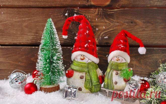 Скачать обои vintage, Happy, Новый Год, Merry, игрушки, украшения, Рождество, New Year, Christmas, decoration, снеговики, раздел новый год в разрешении 1280x800