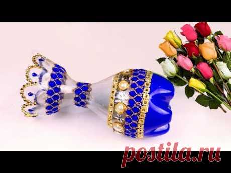 Flower Vase Out Of Waste Plastic Bottle / Make Easy Flower Vase at Home for Home Decor