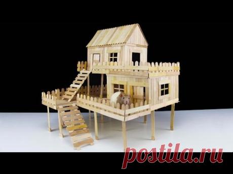 How to Make Popsicle Stick House for Rat