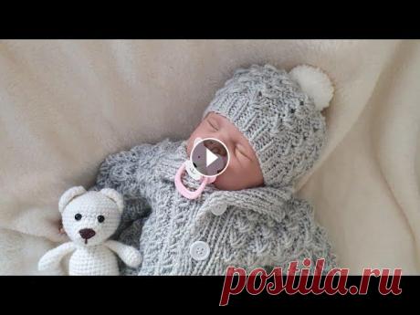 Шапочка на двух спицах для новорожденного узором гусиные лапки. Всем привет!...