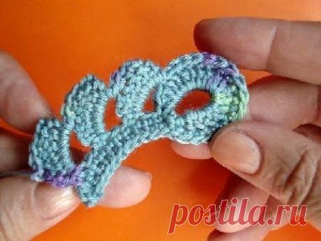 Листики Вязание крючком Урок316 Сrochet leaf tutorial - YouTube