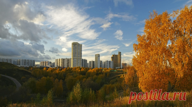 Скачать обои осень, здания, Москва, Россия, Russia, autumn, Moscow, fall, раздел город в разрешении 1920x1080