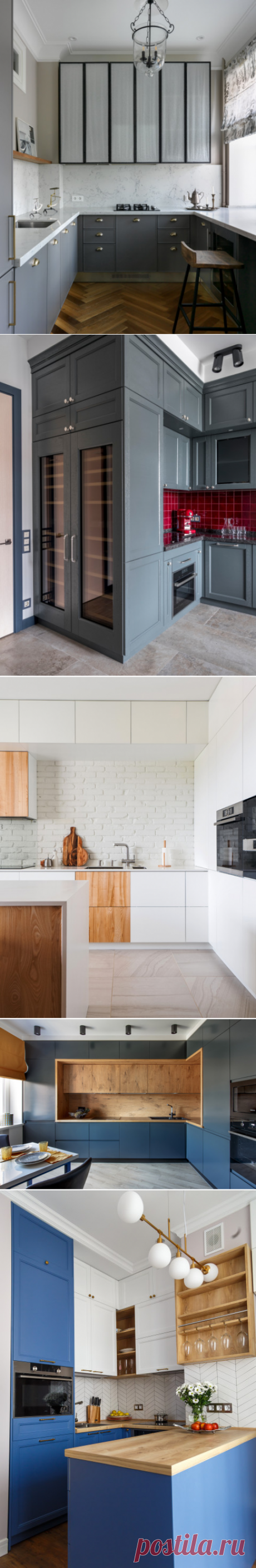 Просто фото: 18 идей для верхних шкафов на углу кухни | Houzz Россия