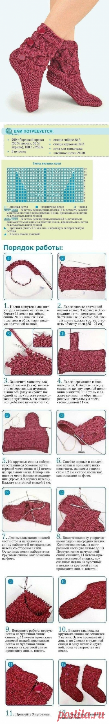 Сапожки - тапочки спицами
