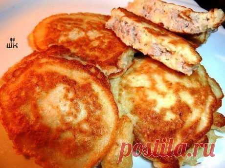 Мясные оладьи на скорую руку.