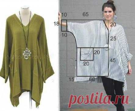 Блузка годе. Выкройка #blousesewingpattern - Uhabti