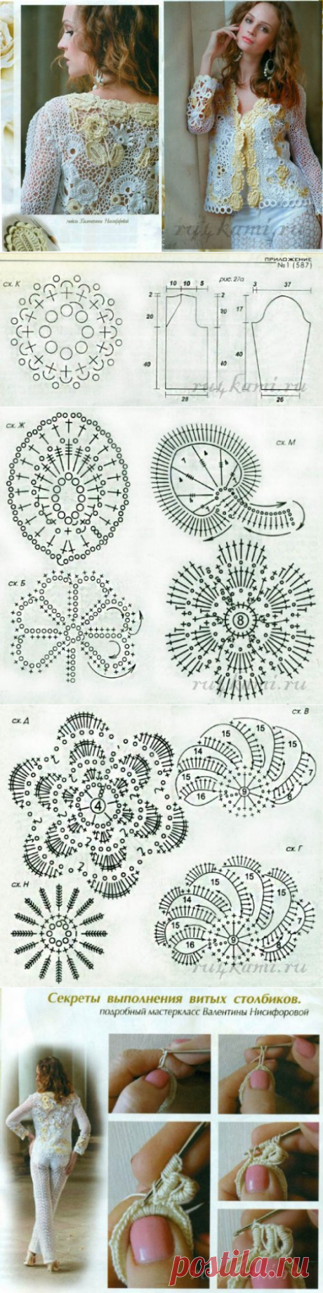 Жакет крючком, ирландское кружево » Сайт &quot;Ручками&quot; - делаем вещи своими руками
