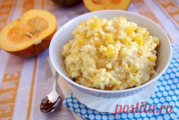 Простая пшенная каша с тыквой