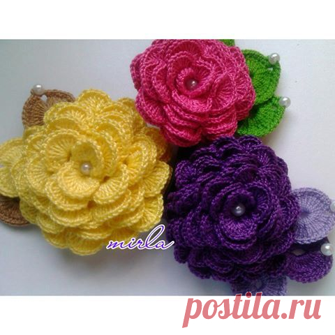 Розы крючком, нежнее нежного