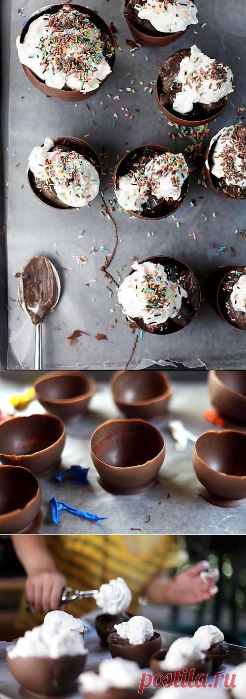 Шоколадные чашечки / Сервировка стола / Модный сайт о стильной переделке одежды и интерьера