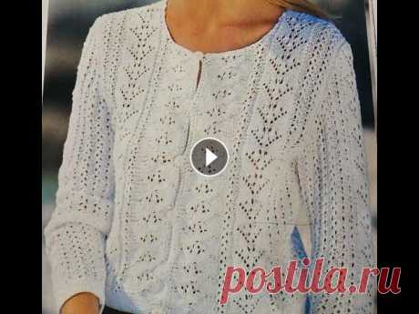 Размеры 34/36 (38/40) 44/46 Пряжа 100% Cotton ( 50 гр/100м) 500гр. Спицы 3.5мм ( для платочной вязки), 4.5 мм , крючок 3.5 Ажур 1- узор1 ( раппорт 13 ...