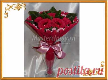 Букет роз из конфет своими руками. Мастер-класс с пошаговыми фото