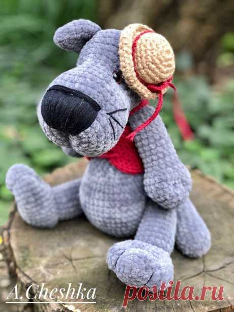 Вязаный волк из плюшевой пряжи | Hi Amigurumi