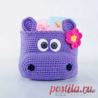 Hippo Basket - Crochet Pattern