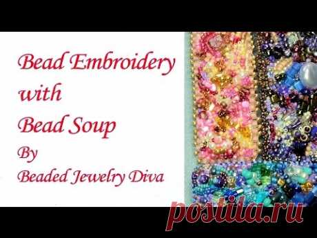 Bead Embroidery:  Barrette Made WIth Bead Soup - Bead Embroidery Tutorial