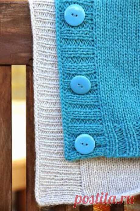 Закрытие петель краев и планок техникой "i-cord" (полый шнур)
Преимущества: 
1. Край приобретает твердость и поддерживает структуру изделия и очень подходит для планок жакетов. 
2. Край полуается что то среднее в эластичности между закрывания иглой (эластичный) и закрывания обычным способом (совсем неэластичный). 
3. Быстрее, чем закрывать иглой.