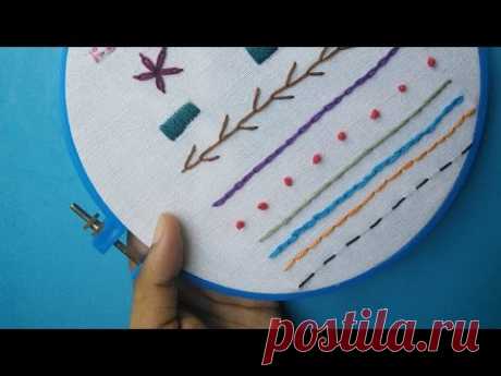 Hand Embroidery for Beginners - Part 2 | 10 Basic Stitches | HandiWorks #52