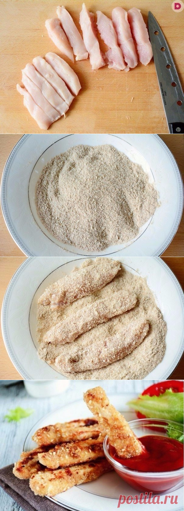 Как приготовить хрустящие куриные пальчики   - рецепт, ингредиенты и фотографии