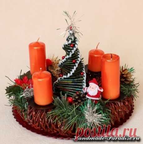Новогоднее спиральное плетение из газет. Мастер-класс - Handmade-Paradise