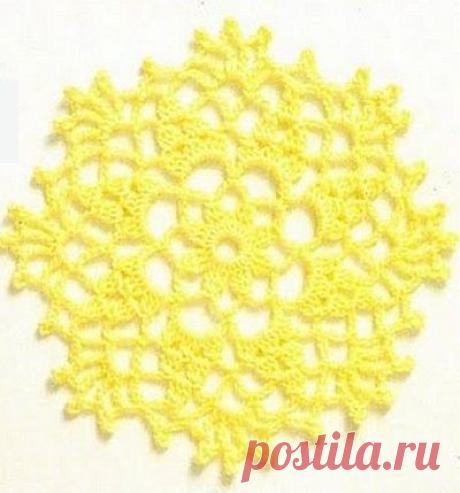 Схемы круглых мотивов крючком