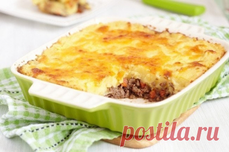 Запеканка с мясным фаршем и картофелем