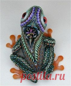 John Anderson polymer clay Papa Tree Frog