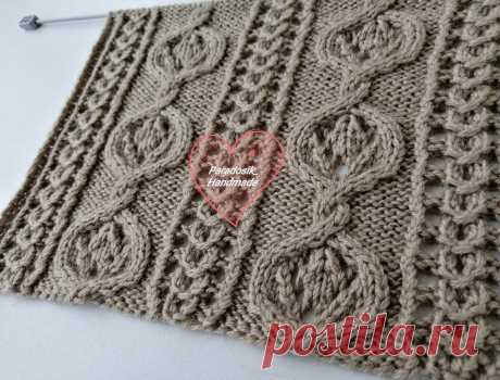 Ажурный квадрат недели: узор «Восточные мотивы» спицами