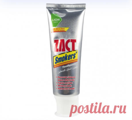 Зубная паста для курящих.
В состав пасты Zact входят очищающие и полирующие компоненты, такие как вторичнокислый фосфат кальция и оксид алюминия, которые решают сразу несколько проблем: убирают темный табачный налет, очищают зубную эмаль, отбеливают зубы и ухаживают за деснами