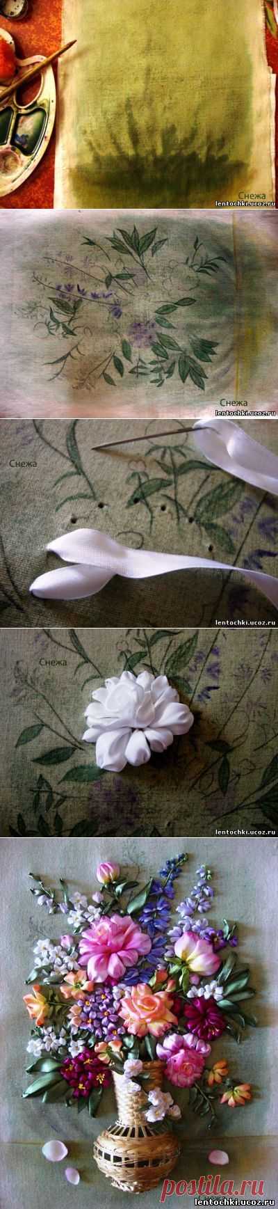Вышивка лентами - Мастер-класс "Цветочная рапсодия"