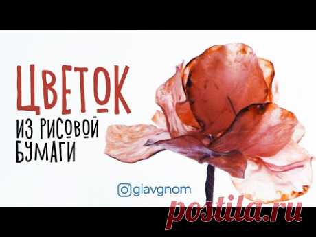 Воздушный цветок из рисовой бумаги