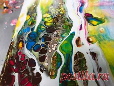 Acrylic Pour Painting: Simple Swipe Technique For CELLS