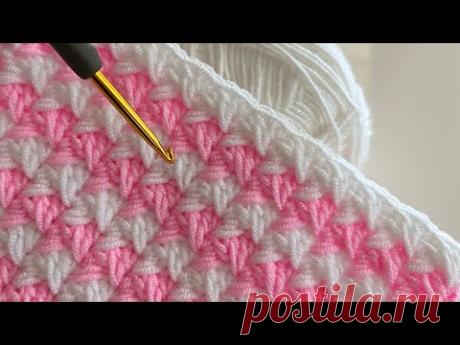 Легкое вязание крючком детского одеяла зигзаг для начинающих / Бесплатный узор одеяла крючком