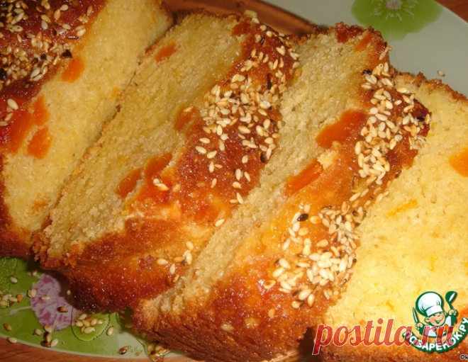 Апельсиновый кекс с курагой и кунжутом – кулинарный рецепт