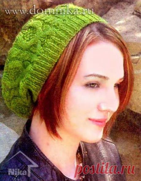 Теплый берет на осень