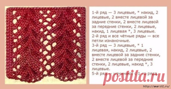 Летний узорчик спицами. Описание