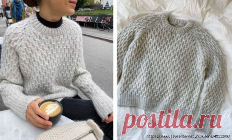 Мужской пуловер спицами.