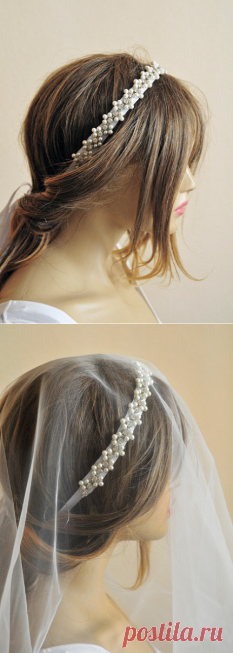 Wedding hair accessories Rhinestone and Pearl headband by selenayy #wedding #headband #hairstyle #etsy #etsyshop #etsyfinds #etsyseller #bridal #bride #weddingaccessories #hairband #pearl